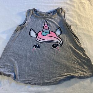 Gray unicorn tank from Justice girls size 10